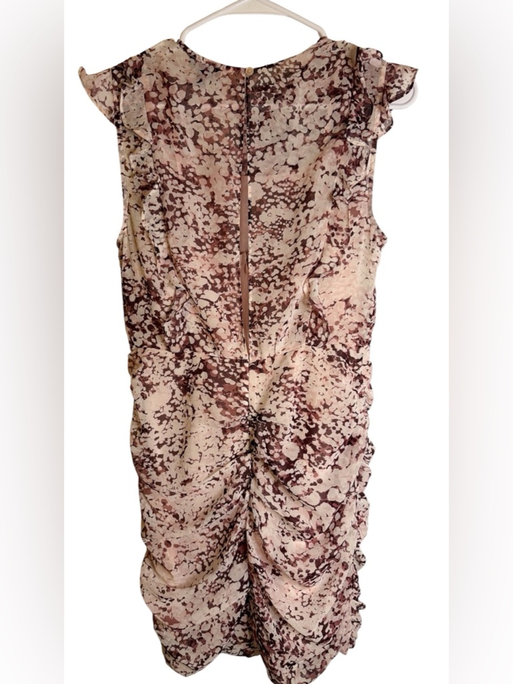 Express Pink Patterned Ruched Dress (002) - Picture 3 of 4